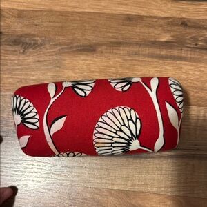 Vera Bradley Red and Black Floral Glasses Case